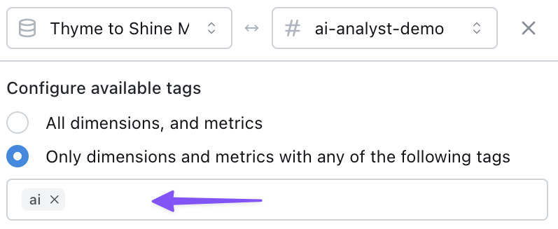 AI Analyst tags